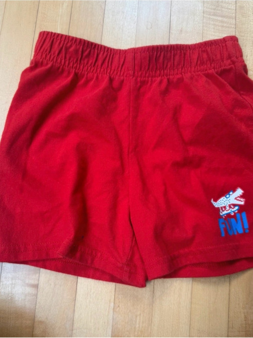 Cat & Jack Red Cotton Shorts 3T with Fun Graphic